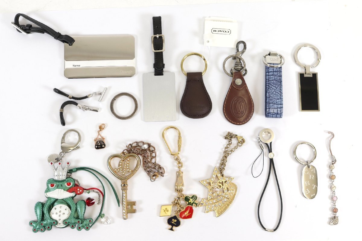 【17点】COACH CELINE SWAROVSKI 等 キーリング キーホルダー カードホルダー 等 アクセサリー 小物 まとめ売り 2864-SK