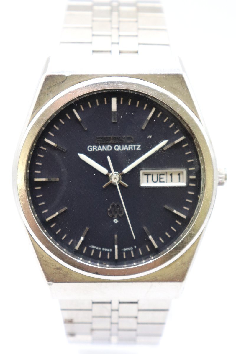 【ジャンク品】 SEIKO セイコー GRAND QUARTZ グランドクォーツ 9943-800A クォーツ メンズ 腕時計 ネイビー文字盤 デイデイト 2789-YO