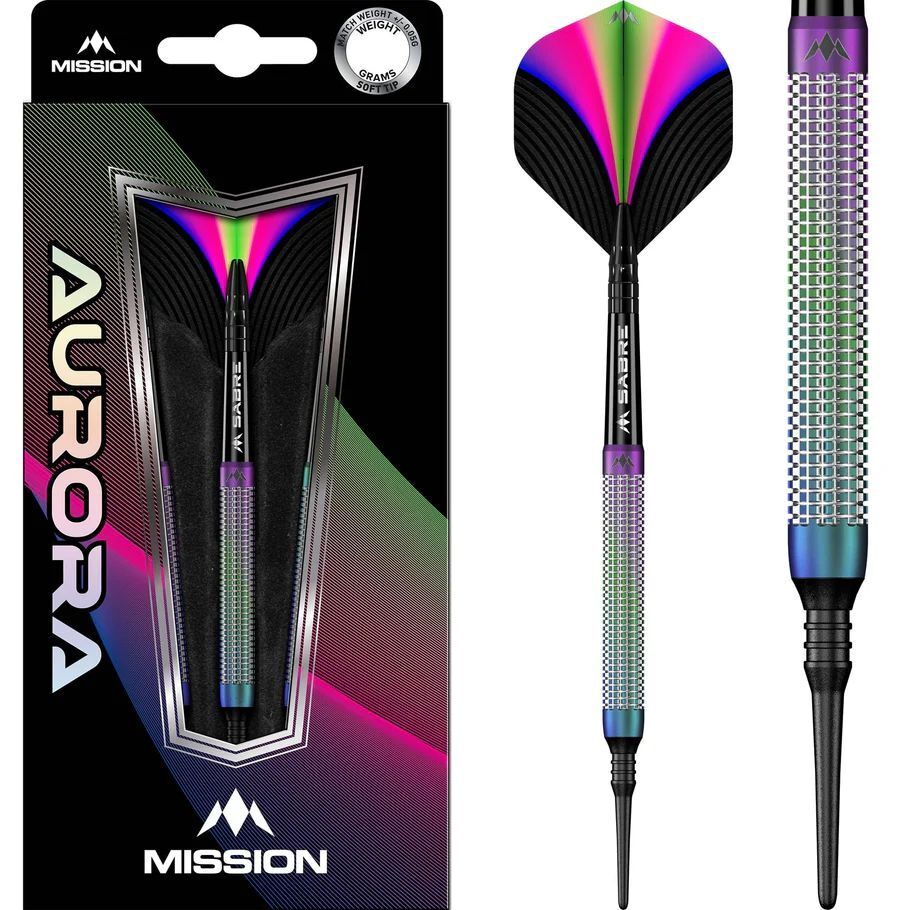 ミッション　ダーツ　バレル オーロラ ソフトチップ 90%タングステン コーラルPVD 18g
