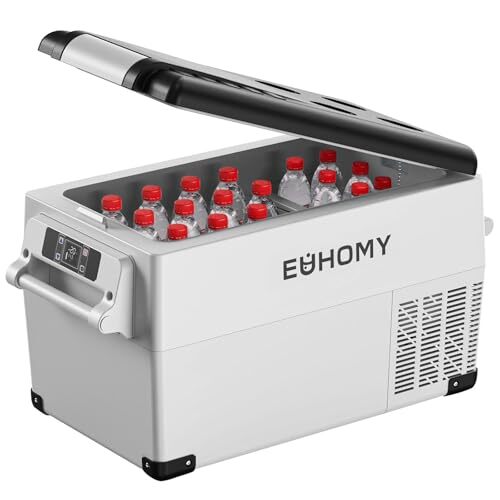 EUHOMY 車載冷蔵庫 35L 大容量 ポータブル冷蔵庫 2室独立収納 -20℃～20℃ 急速冷凍 「バスケット・仕切り板付きm