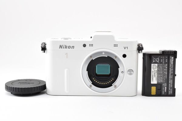 ★良品★ ニコン NIKON 1 V1 ボディ ホワイト B09 ★電池★ #3631 #2080 #B55