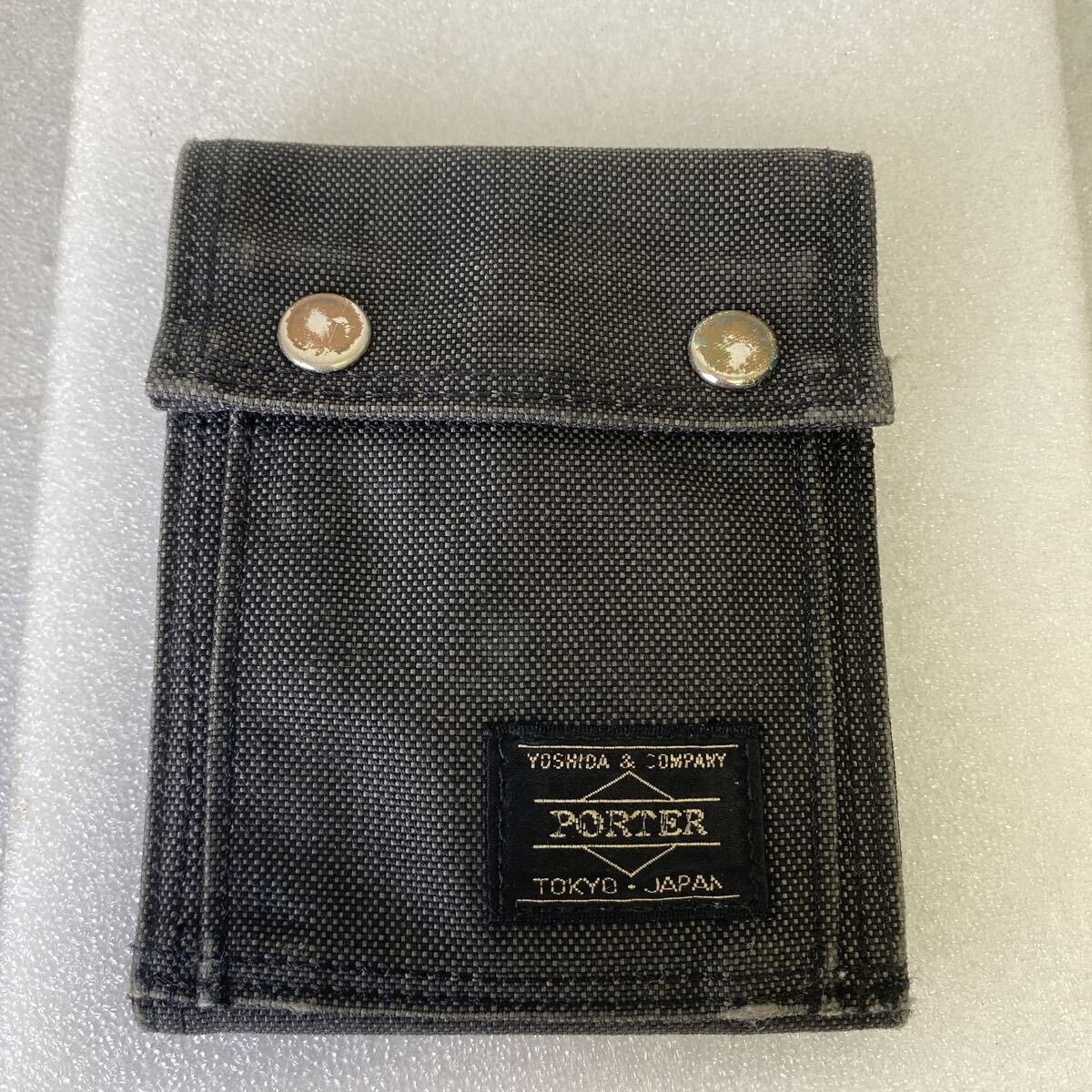 PORTER ポーター SMOKY スモーキー 二つ折り財布 縦型 ウォレット 吉田カバン ブラック ハトメ仕様 メンズ レディース