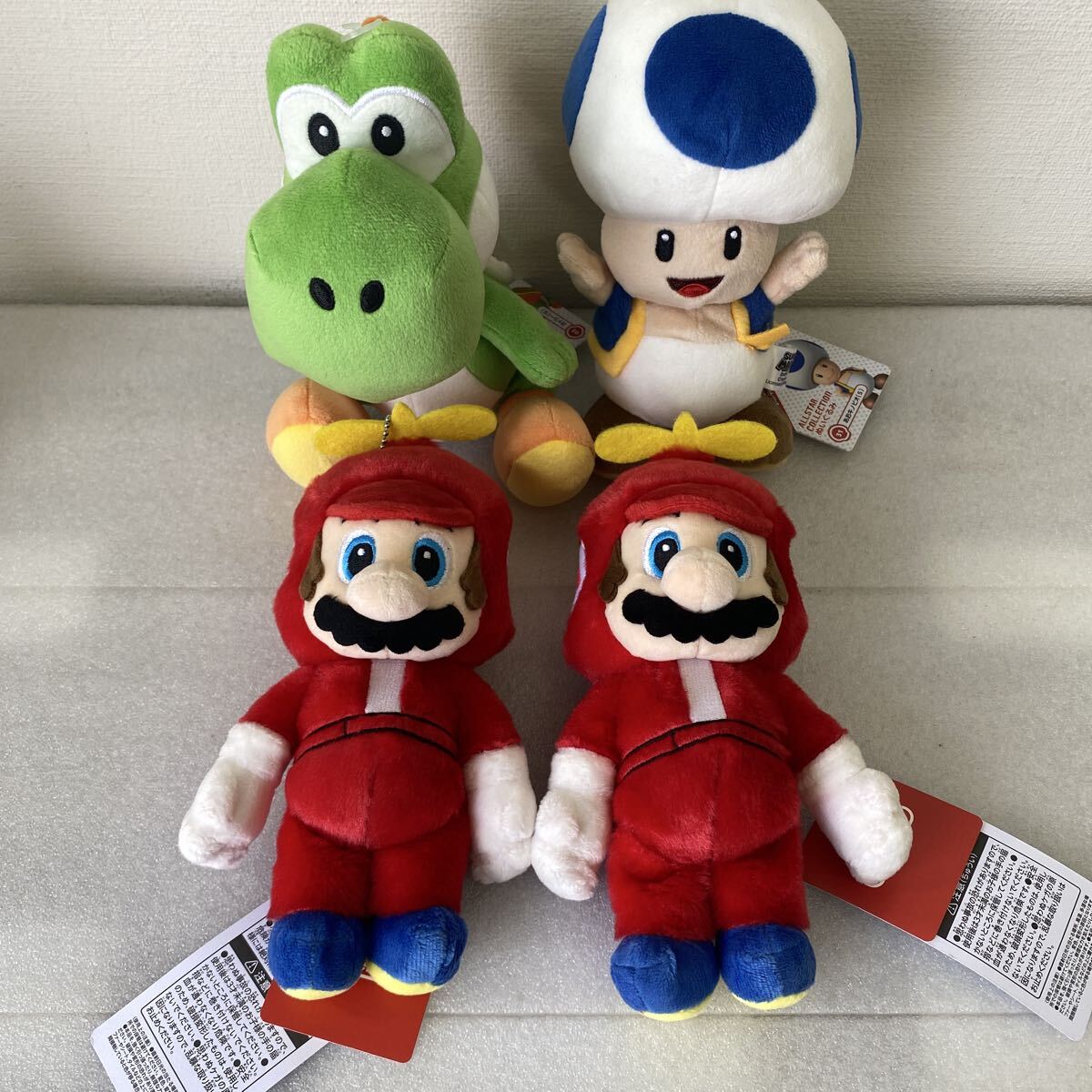 【タグ付き】 スーパーマリオ ぬいぐるみ 4点セット 任天堂 ニンテンドー東京 限定 プロペラマリオ ヨッシー キノピオ ぬいぐるみセット 
