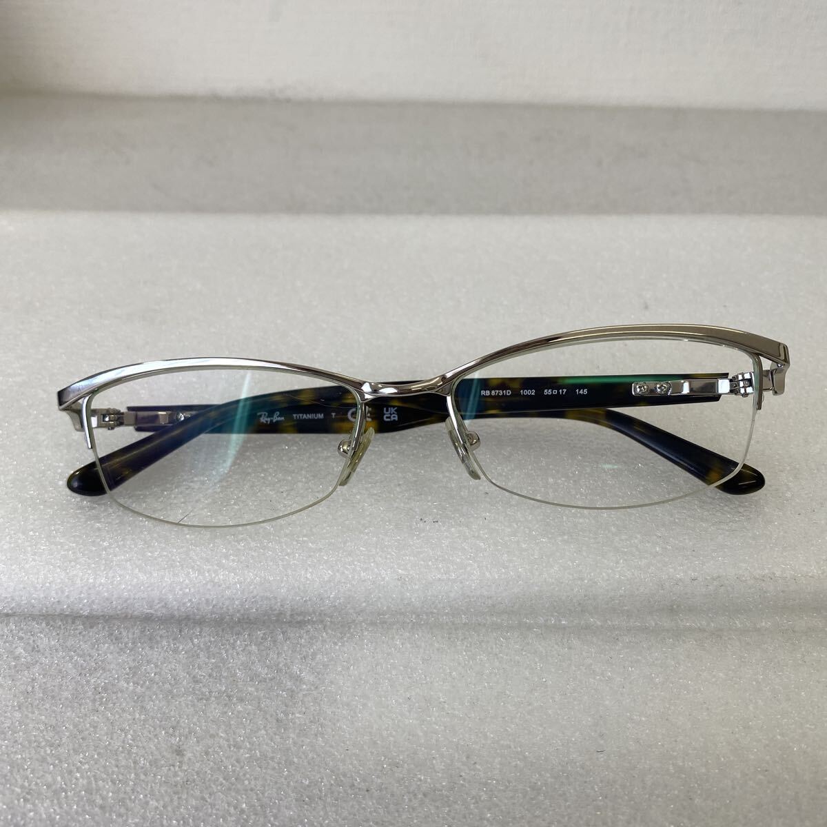 【Ray-Ban】 レイバン メガネ 度入り TITANIUM ハーフリム RB8731D 1002 55-17 145