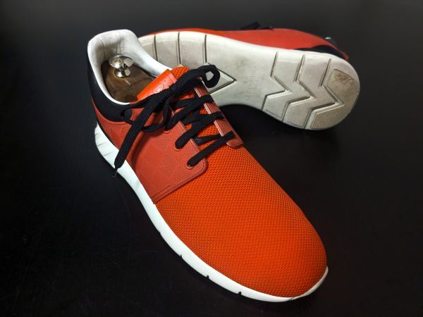 ヴィトン 8.5 LOUIS VUITTON ♯GO1116 ファストレーン オレンジ コンビレザースニーカー 2205