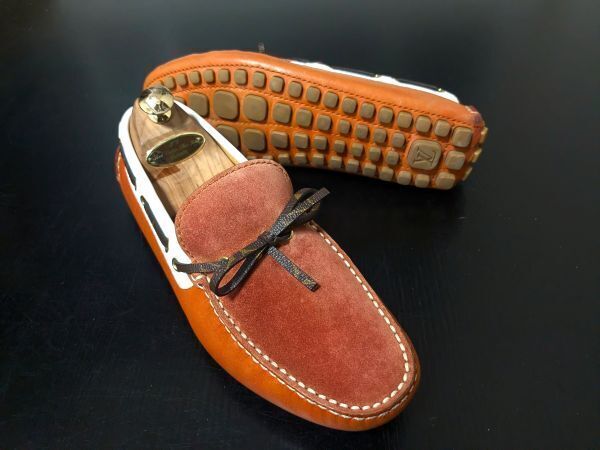 使用少 ヴィトン 7 LOUIS VUITTON ♯ND1108 リボンドライビングスリッポン ローファー 1915