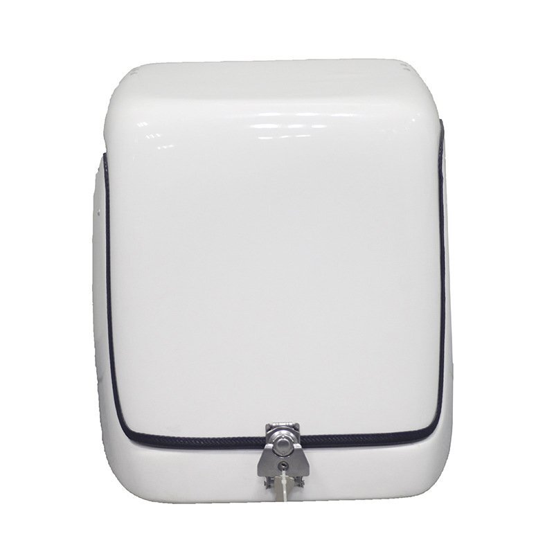 デリバリーボックス リアボックス モノキーケース バイク用 汎用 配達バッグ 容量67L トップケース 収納 宅配BOX 鍵付き FRP製 防水保温 白