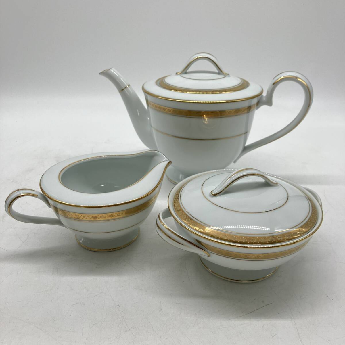 Noritake ノリタケ ティーセット ポット シュガーポット クリーマー 3点まとめ 東海銀行100年記念 T68-12