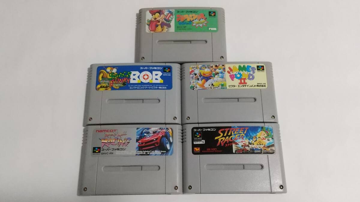 【送料込み】SFC　ニトロパンクス　スペースファンキーBOB　ジェームスポンドⅡ　ストリートレーサー　ロックンロールレーシング　簡易消毒
