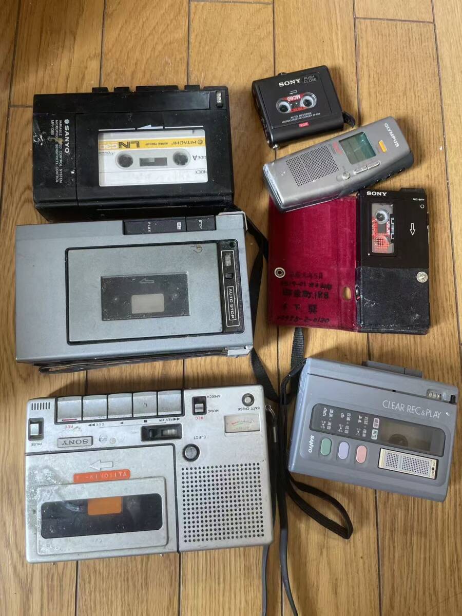 SONY SANYO OLYMPUS カセットレコーダー ICレコーダー マイクロカセット 7台まとめ ジャンク
