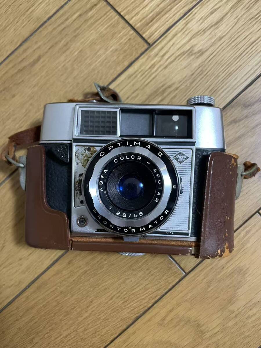 Agfa OPTIMA II Color Apotar 45mm F2.8 Prontormat ドイツ製 フィルムカメラ 革ケース付 現状品-18