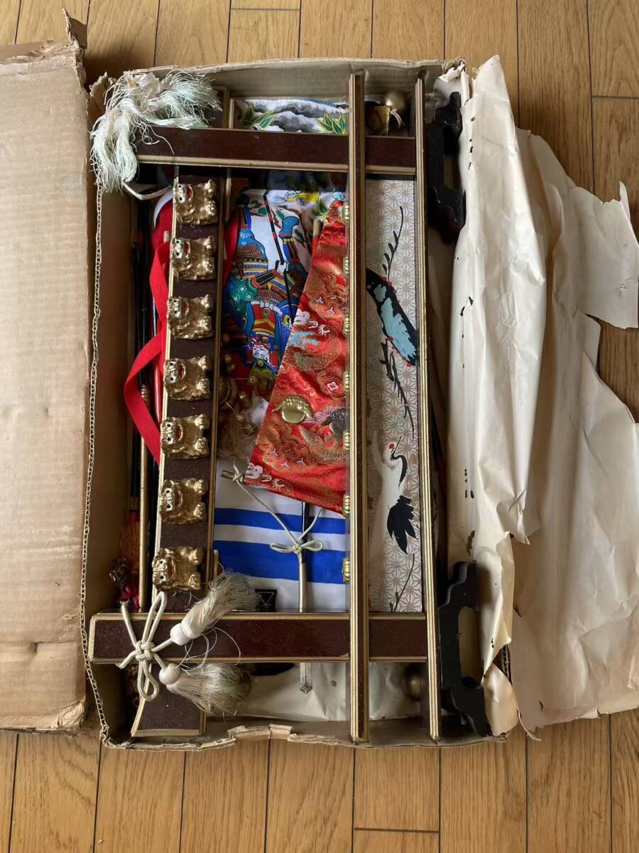 豪華 武者飾り 五月人形 端午の節句 武具飾り 弓太刀飾り こどもの日 端午飾り 飾り台付 元箱付 当時物-25