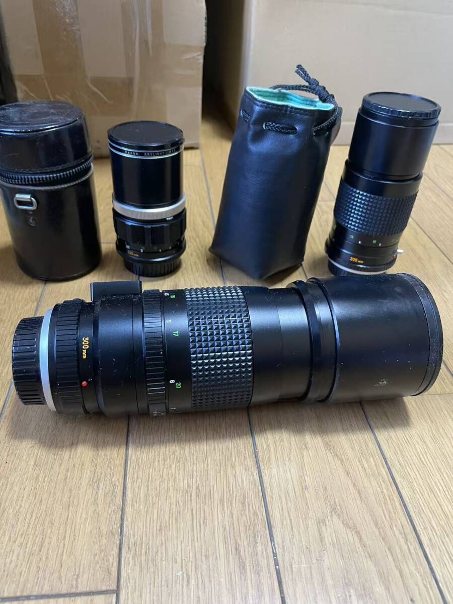  MINOLTA MC TELE ROKKOR 300mm 200mm F4 135mm 望遠レンズ 3本セット Kenkoフィルター付 ジャンク 未確認-33