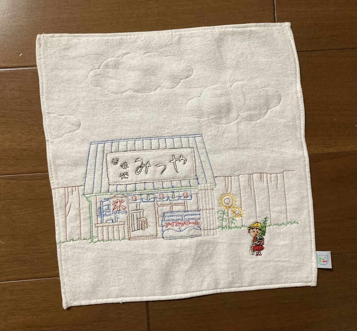 ★新品★ ちびまる子ちゃん　タオルハンカチ　 夏祭り柄　みつや　刺繍　★