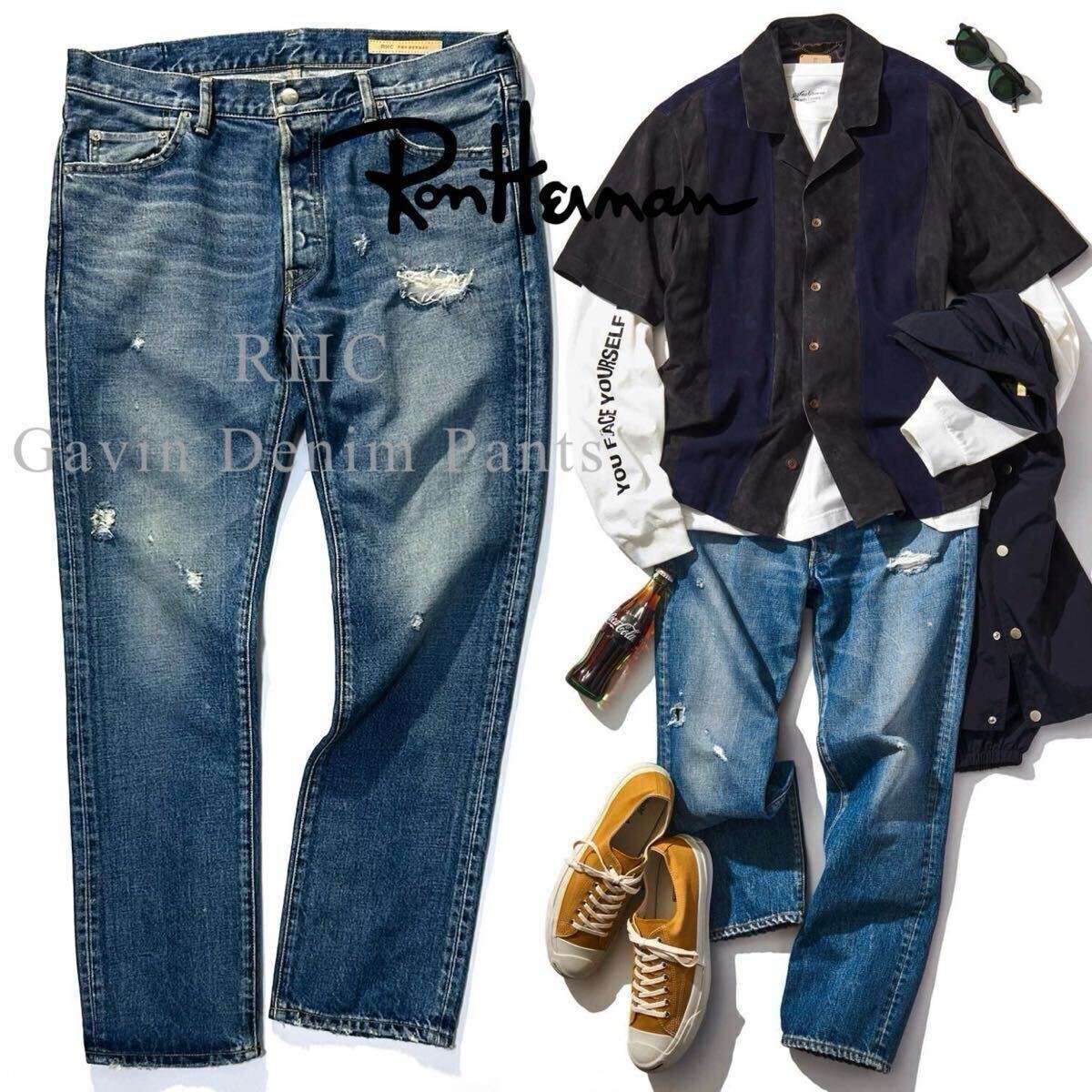 【Ron Herman】Safari掲載◎!!RHC ロンハーマン 定価3.8万 Gavin Denim Pants ギャビン スリムストレートインディゴデニムパンツ 30 日本製