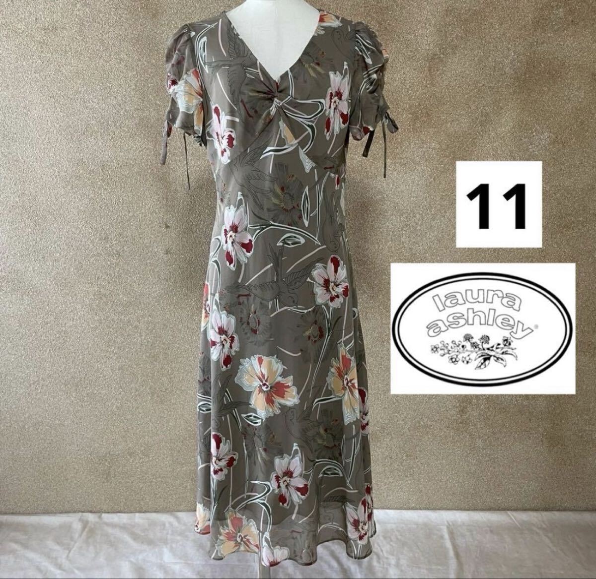 美品◇Laura Ashley◇ローラアシュレイ◇花柄半袖ワンピース◇11