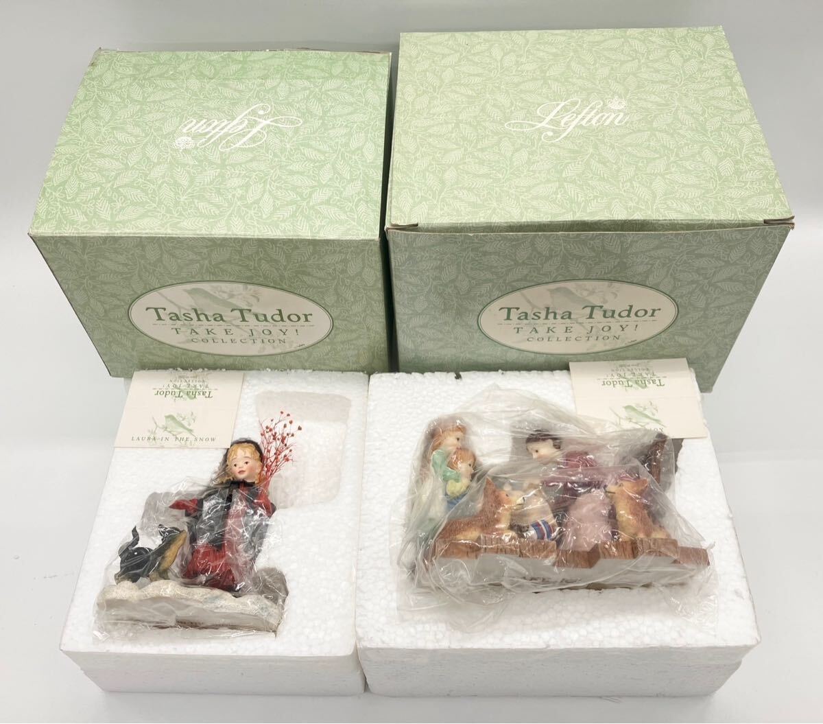 未使用 ！？ tasha tudor TAKE JOY COLLECTION LAURA IN THE SNOW 1226 TAKE JOY! 12267 置物 まとめて 2点 183