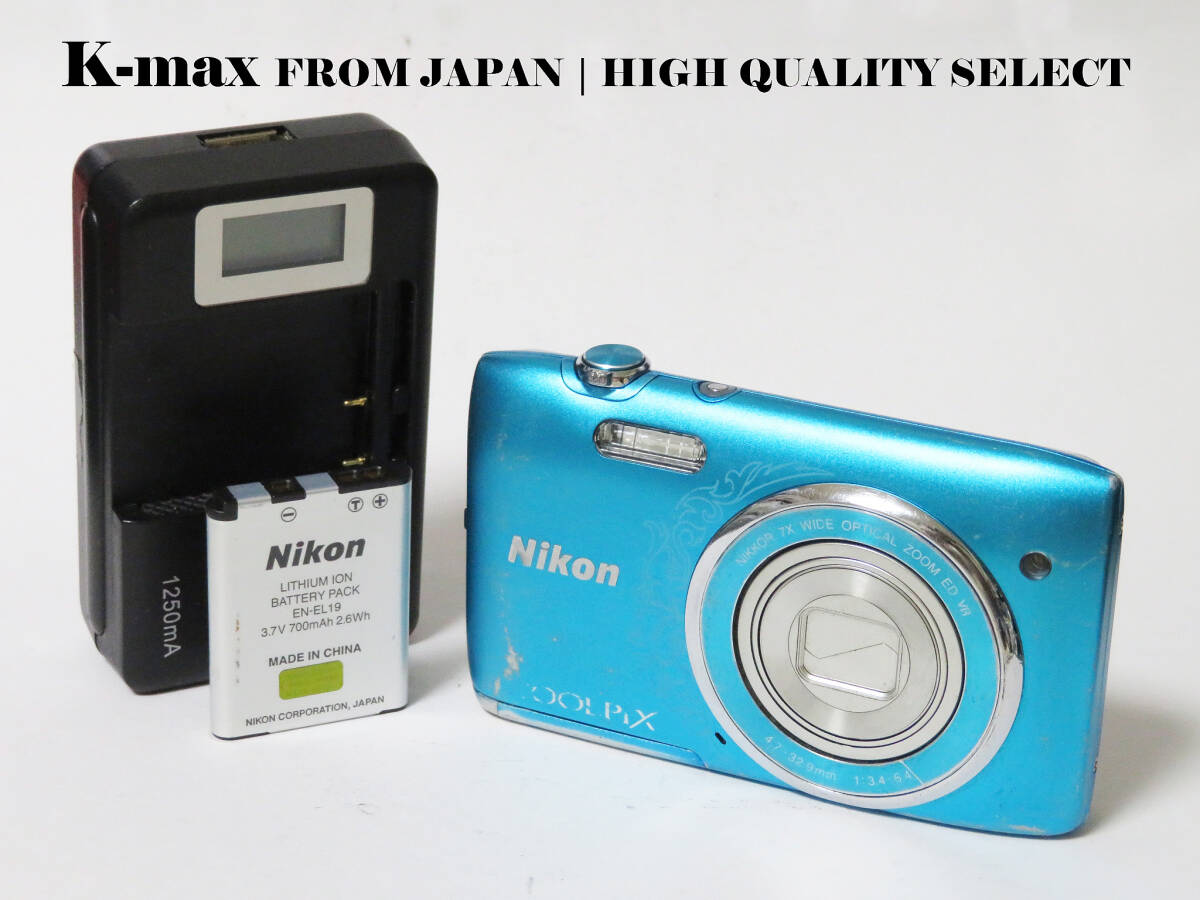 【並品】 Nikon Coolpix S3500 Blue 正常動作品 [Top Mint] Y2K Compact Digital Camera #5052
