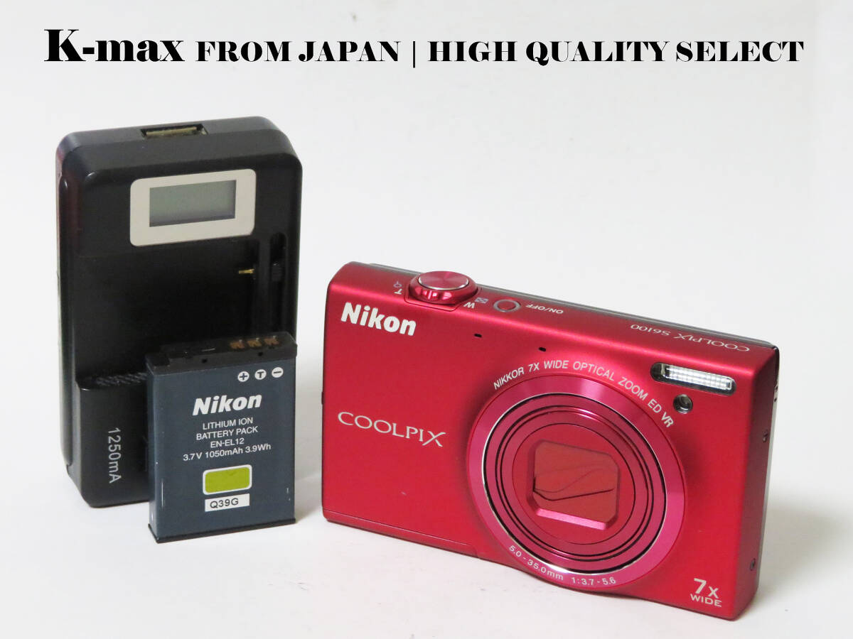 【極上美品】 Nikon Coolpix S6100 Red 正常動作品 [Top Mint] Y2K Compact Digital Camera #5098
