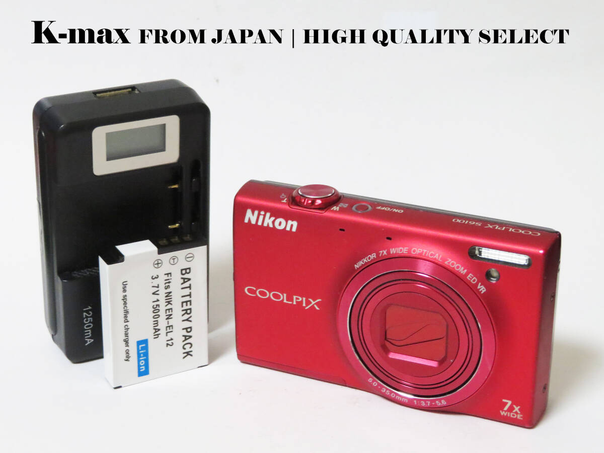 【極上美品】 Nikon Coolpix S6100 Red 正常動作品 [Top Mint] Y2K Compact Digital Camera #5106