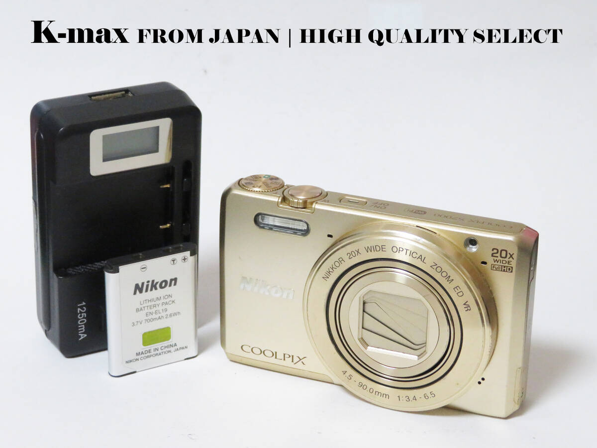 【極上美品】 Nikon Coolpix S7000 Gold 正常動作品 [Top Mint] Y2K Compact Digital Camera #5108