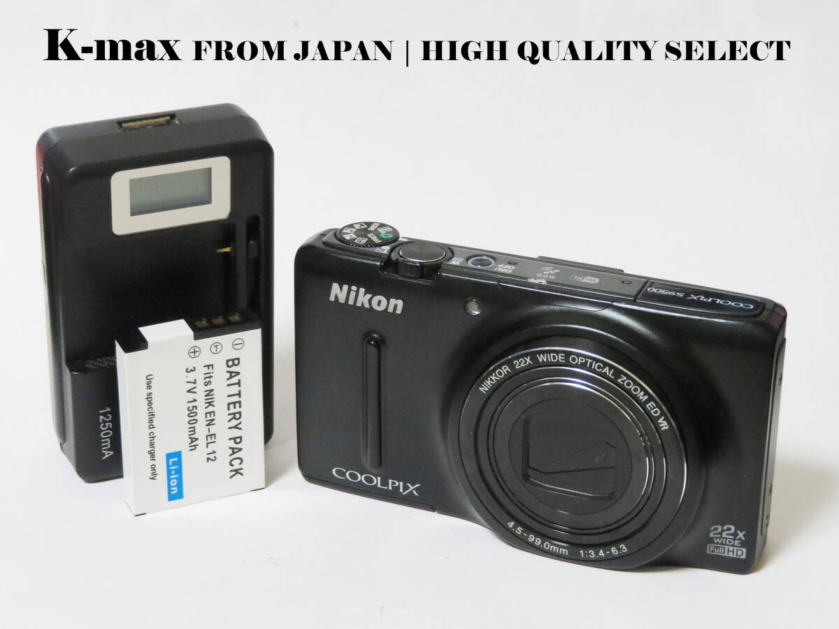 【極上美品】 Nikon Coolpix S9500 Black 正常動作品 [Top Mint] Y2K Compact Digital Camera #5125