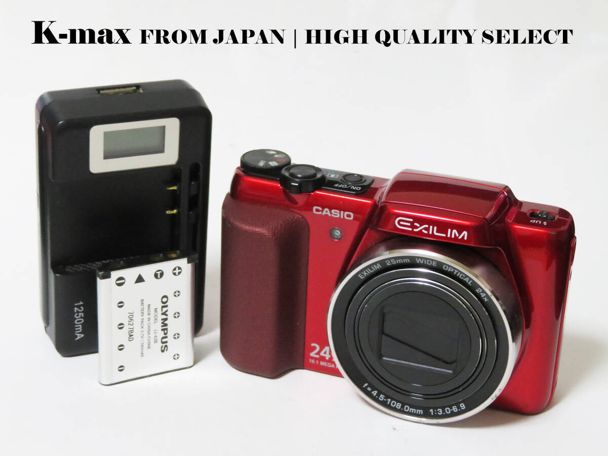 【極上美品】 Casio Exilim EX-H60 Red 正常動作品 [Top Mint] Y2K Compact Digital Camera #5218