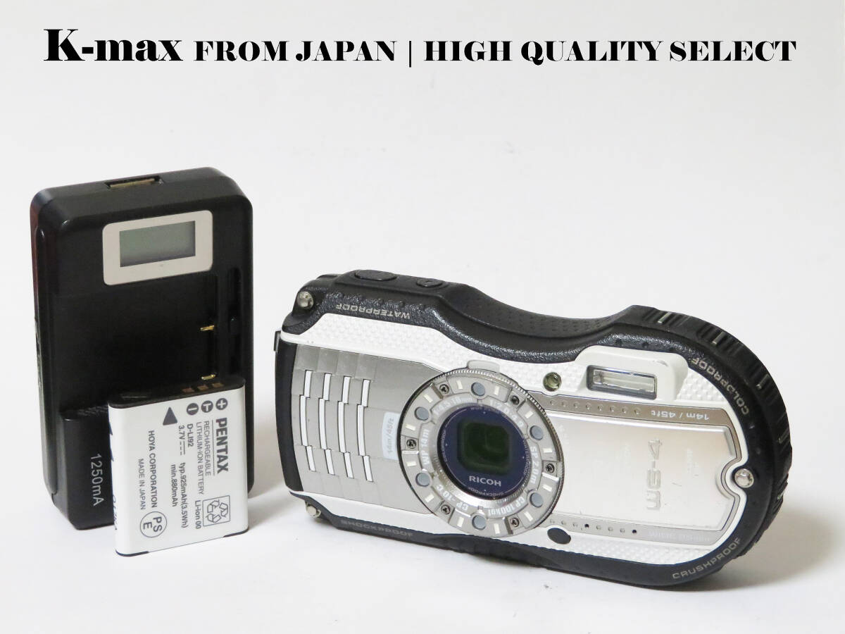 【極上美品】 RICOH WG-4 White 防水・耐衝撃タフカメラ 正常動作品 [Top Mint] Y2K Compact Digital Camera #5369