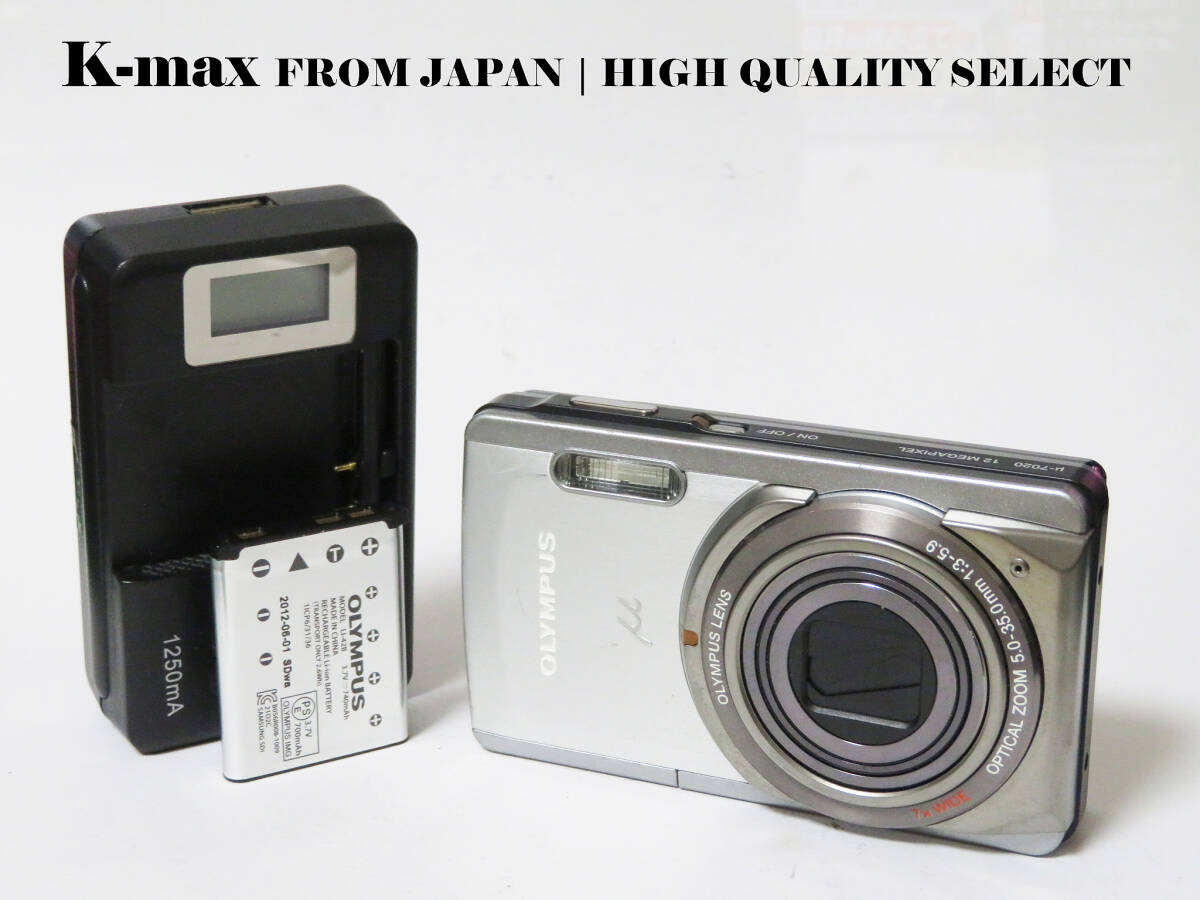 【極上美品】 OLYMPUS μ-7020 Silver 7x光学ズーム デジタルカメラ 正常動作品 [Top Mint] Y2K Compact Digital Camera #5387