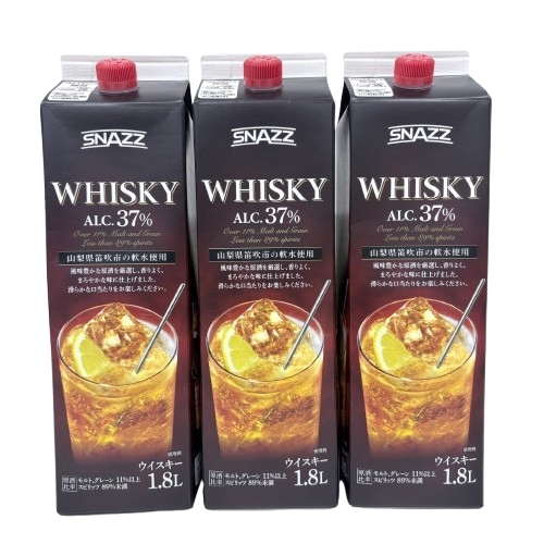 ▲【イオングループ】未開栓 SNAZZ/スナズ トップバリュ ウイスキー 37% 1.8L×3本 ウイスキー お酒★6571