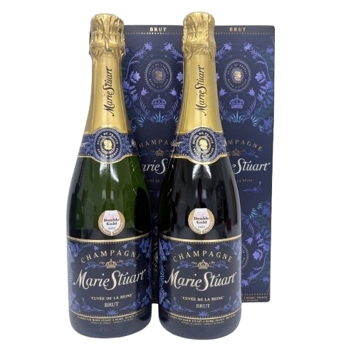 ▲【メアリー ステュアート】未開栓 キュヴェ ド ラ レーヌ ブリュット 12％ 750ml 箱付 2本 セット シャンパン 果実酒 お酒 洋酒★6466