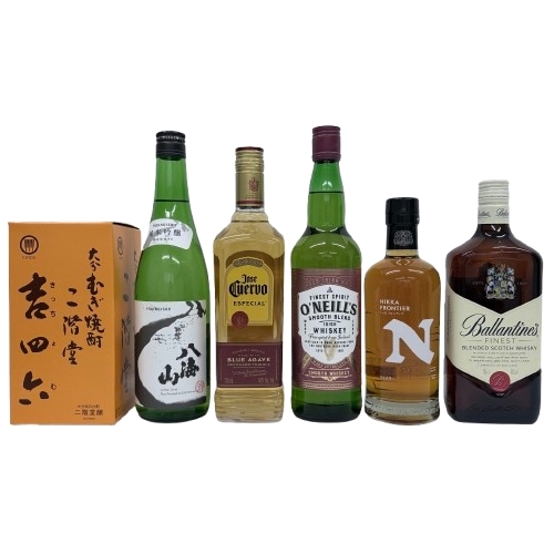 ▲【ウイスキー/焼酎などおまとめ】未開栓 計6本 ニッカフロンティア/吉四六/オニールズ/バランタイン/八海山/ホセクエルボ 等★6565D