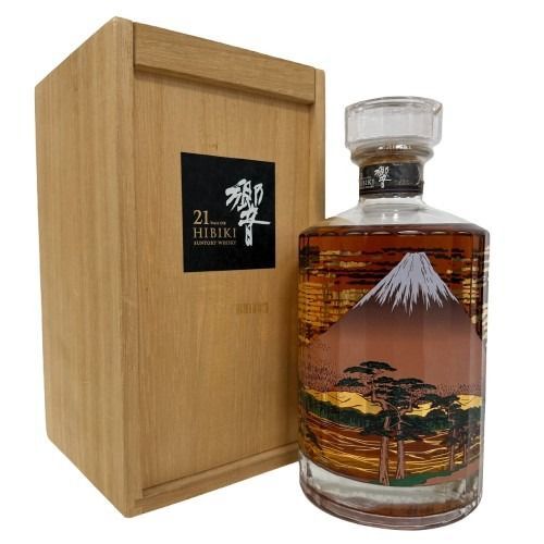 ♪【Suntory/サントリー】HIBIKI/響 21年 意匠ボトル 富士風雲図 2015 700ml 43% ウイスキー お酒 木箱 小冊子有★19209