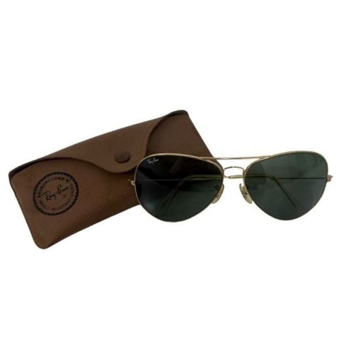 ♪【Ray-Ban/レイバン】RB3026相当 62□14 B&L グリーン ゴールド金具 サングラス ヴィンテージ 眼鏡 ケース付★19158
