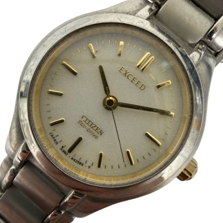 ♪【CITIZEN/シチズン】EXCEED/エクシード Eco-Drive/エコドライブ レディース QZ 腕時計 A980-H42569-Y/A930-H18521 GN-7-S 稼動★19198