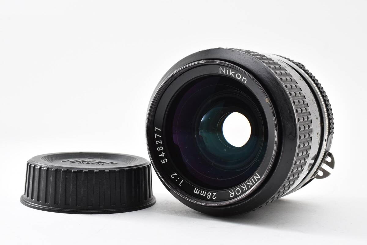 #5494 【訳あり】 Nikon Ai NIKKOR 28mm F2 ニコン 大口径 広角 単焦点 ★外観スレ・カビくもりあり現状品★