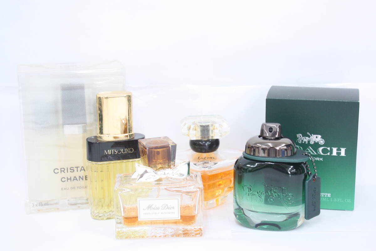 3 福袋 中古 CHANEL CRISTALLE 15ml×3本セット Miss Dior COACH GREEN 40ml LANCOM ゲラン MITSOUKO 香水 まとめ ジャンク品扱い