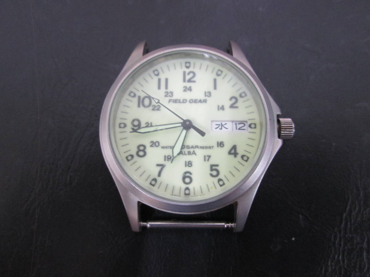 (38) ☆セイコー SEIKO アルバ ALBA フィールドギア FIELD GEAR メンズ腕時計 V743-8000 フェイスのみ 2026年8月電池交換済み 稼働品