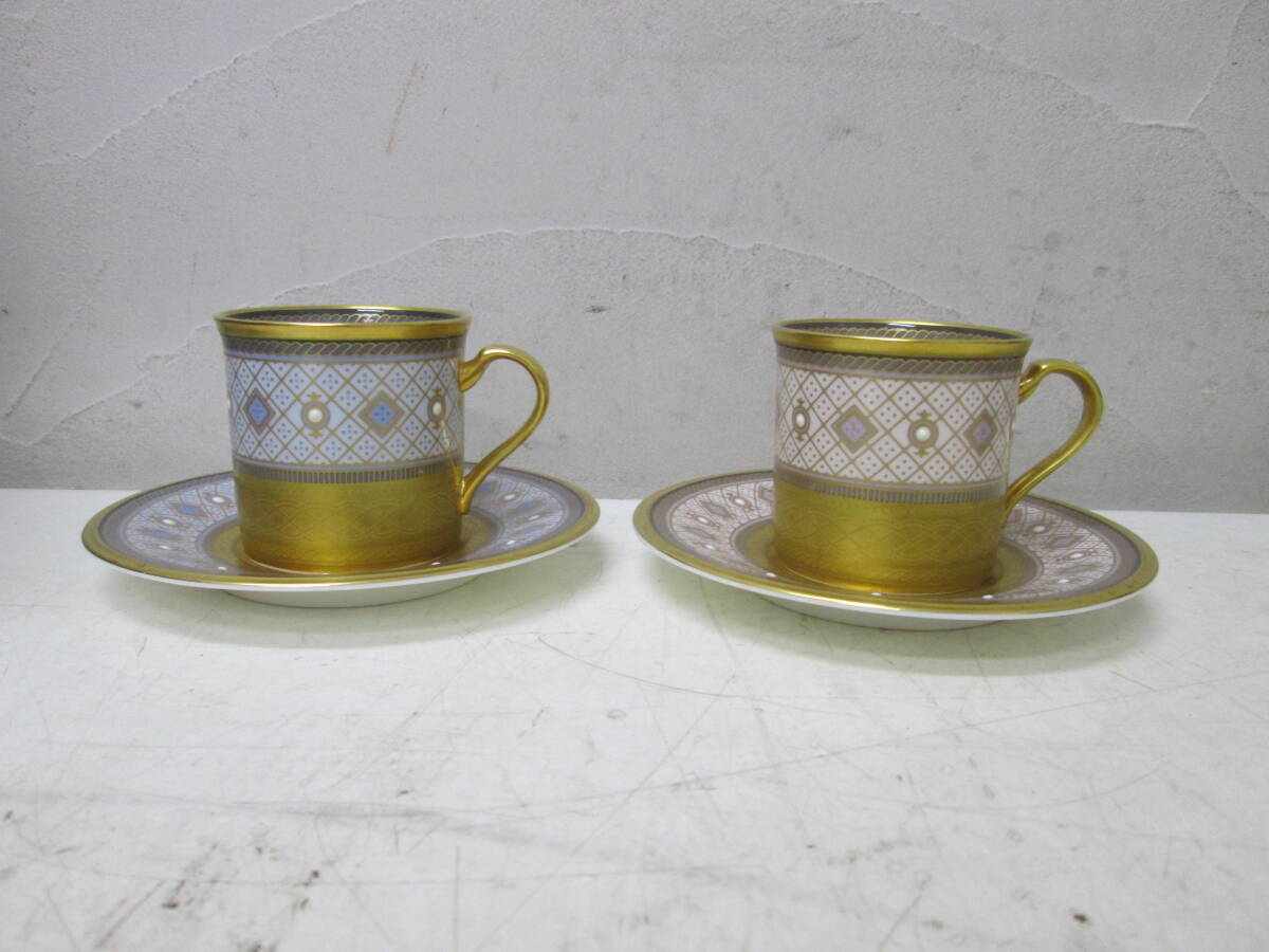 (39)☆ノリタケ Noritake スタジオコレクション Studio Collection デミタス カップ＆ソーサー ペア 2客 金彩 ① 　 