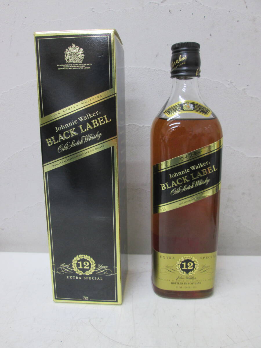 (37)♪JOHNIE WALKER BLACK LABEL ジョニーウォーカー ブラックラベル 12年 ジョニ黒 750ml 43% ウイスキー 未開栓
