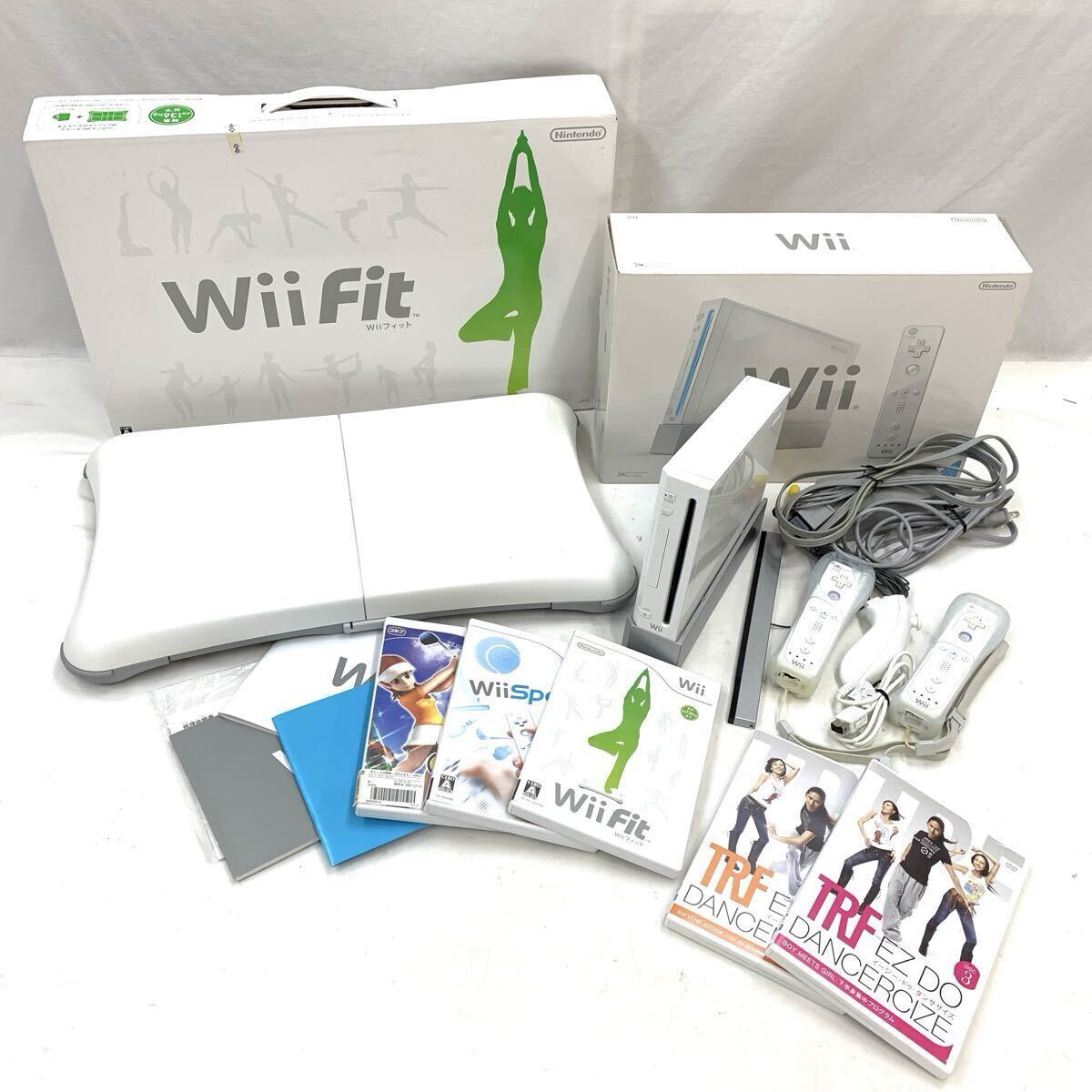 FN20254P 任天堂 Nintendo Wii ウィー Fit ウィーフィット wii Sports EZ DO DANCERCIZE ゲーム機 本体 カセット ソフト DVD まとめ売り