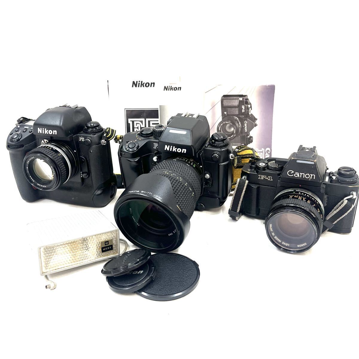 FN20256Y Nikon F5 F4 Canon F-1 ニコン キャノン カメラ フィルムカメラ 一眼レフフィルムカメラ レンズ まとめ売り