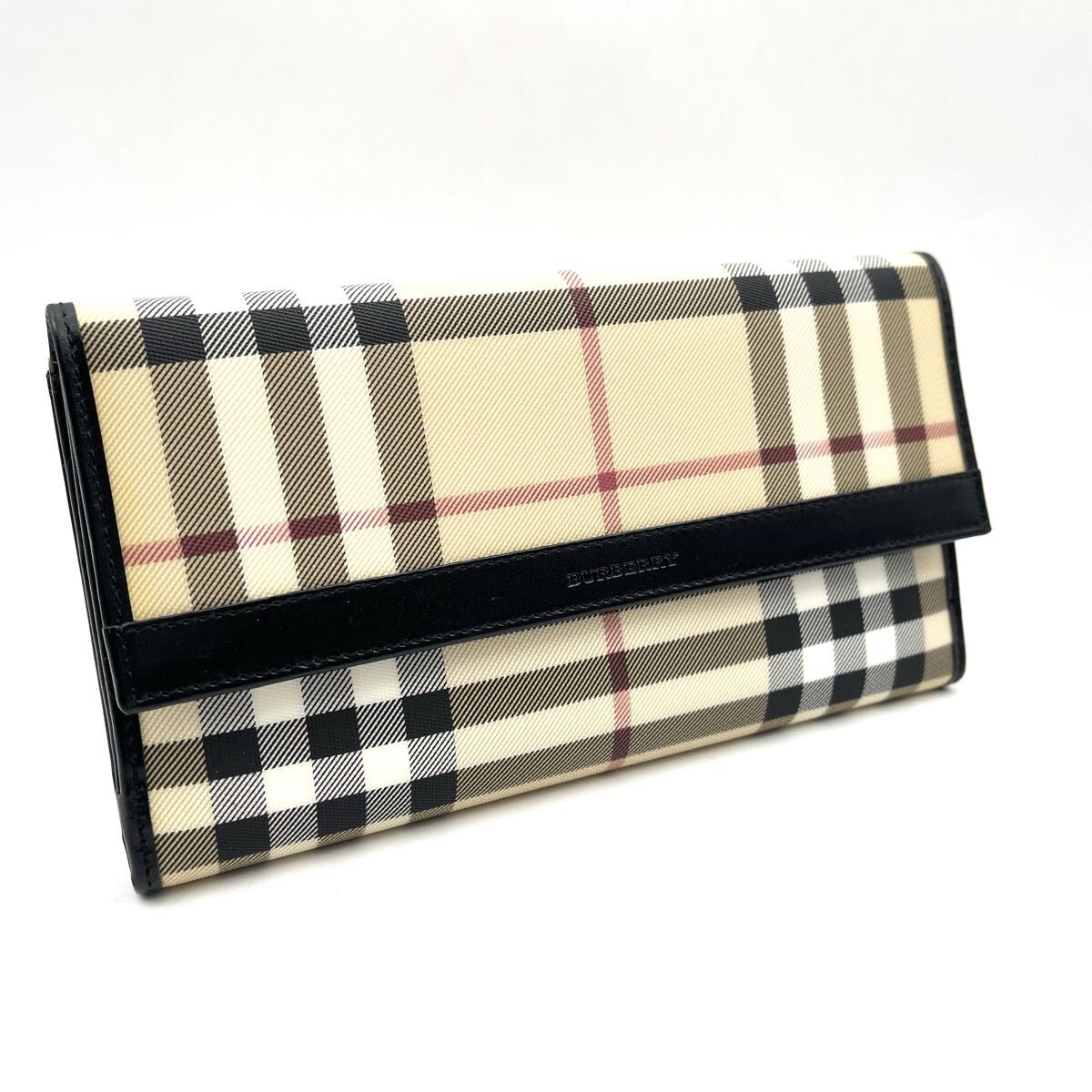 FN20269P 【1000円スタート!!】BURBERRY バーバリー ノバチェック ２つ折り財布 長財布 財布 現状出品