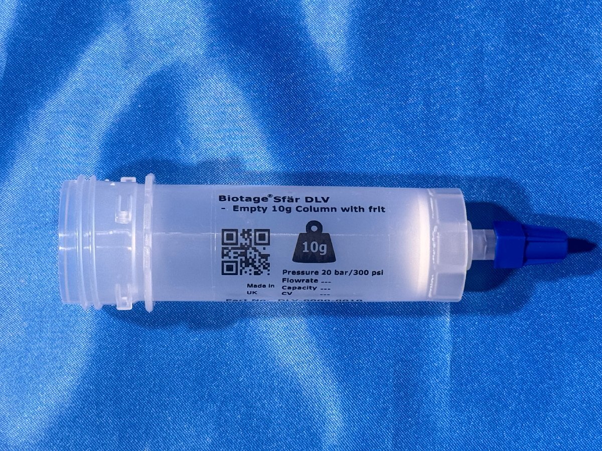 3137-13【Biotage】Flash用プレパックドカラムBiotage Sfar　型番：DLV Empty 10g Column with firt　※送料無料