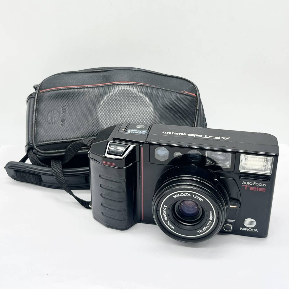 MINOLTA AF-Tele QUARTZ DATE ミノルタ 38mm 60mm 2焦点 コンパクトフィルムカメラ ケース付