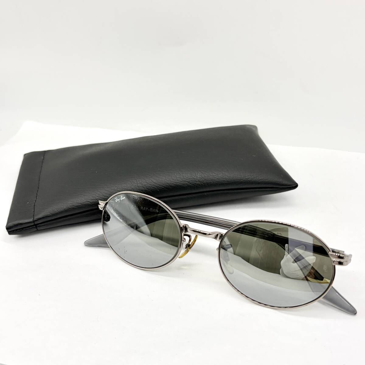 B&L Ray-Ban ボシュロム レイバン サングラス オーバル ガンメタ メタルフレーム W2519 USA製 ケース付