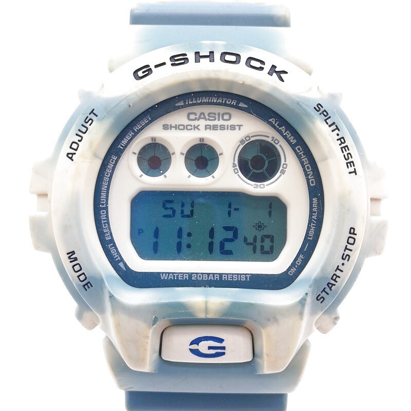 稼動品 CASIO カシオ G-SHOCK DW-6900JC 電池交換済み ブルー デジタル ラウンド ステンレス 20BAR Quartz 腕時計 58-3