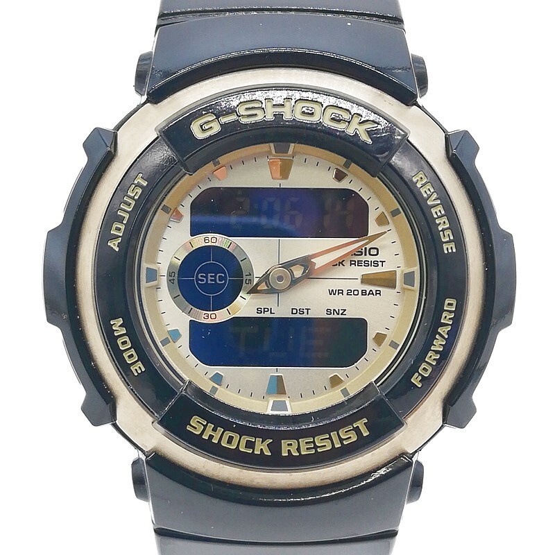 稼動品 CASIO カシオ G-SHOCK G-300G 電池交換済 メンズ腕時計 ゴールド ブラック クオーツ アナデジ 58-6