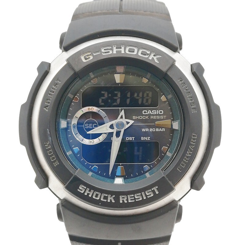 稼動品 CASIO カシオ G-SHOCK G-300 電池交換済 SHOCK RESIST クォーツ デジタル ブラック メンズ腕時計 58-5