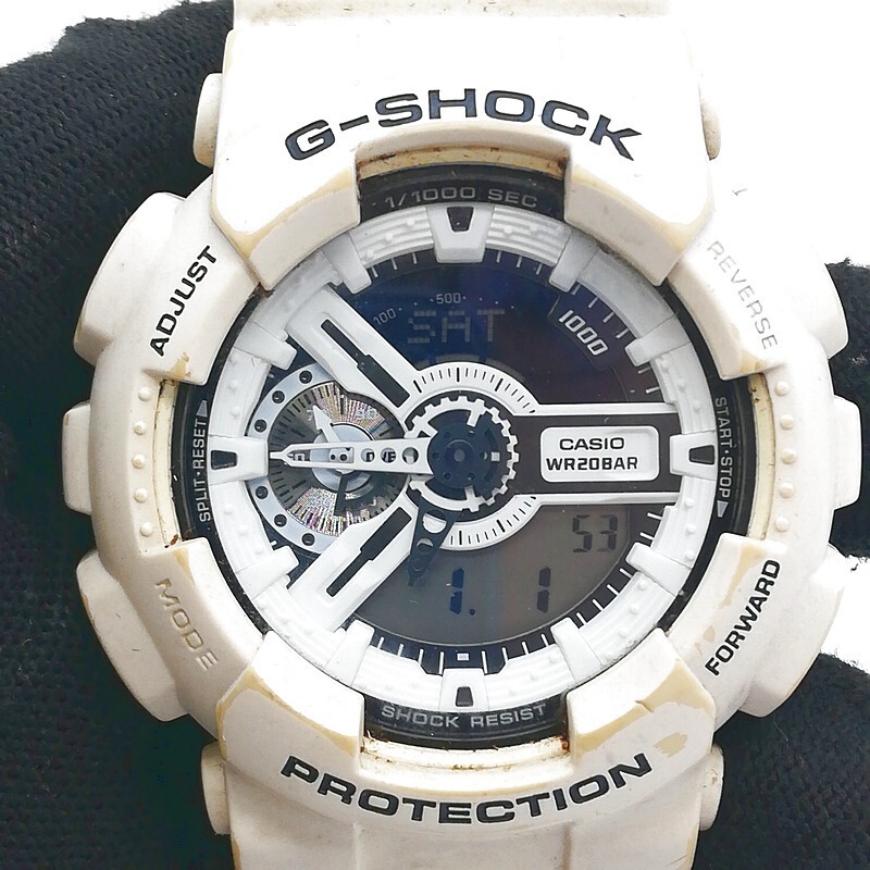稼動品 CASIO カシオ G-SHOCK GA-110MH-7AJR Maharishiマハリシ コラボレアモデル ロンドンブランド 白 電池交換済 BIG CASE 58-8